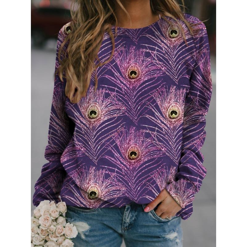 

Модные толстовки с принтом павлиньих перьев и цветочным принтом в формате 3D для женщин, уличные толстовки, свободные свитера, спортивные костюмы для девочек, готическая одежда 5XL