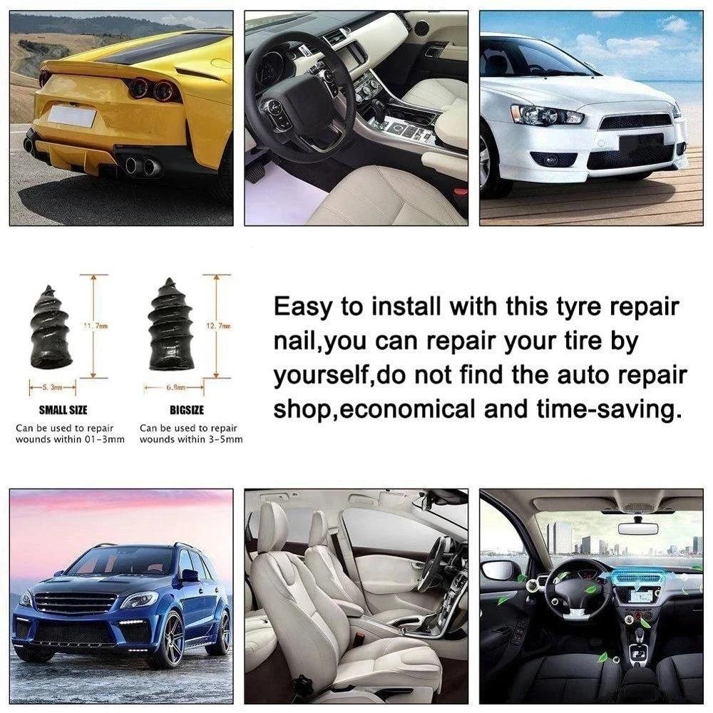 Car Motorcycle Vacuum Tyre Repair Nails Truck Scooter Bike Tire Puncture Repair Tubeless Tools Rubber Metal Accessories