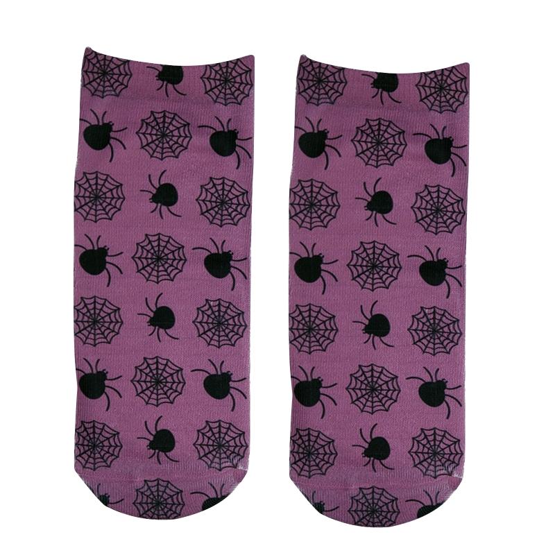 Halloween Cartoon Pumpkin Witch for Cat 3D Printed Short Ankle Socks Gift for Wo