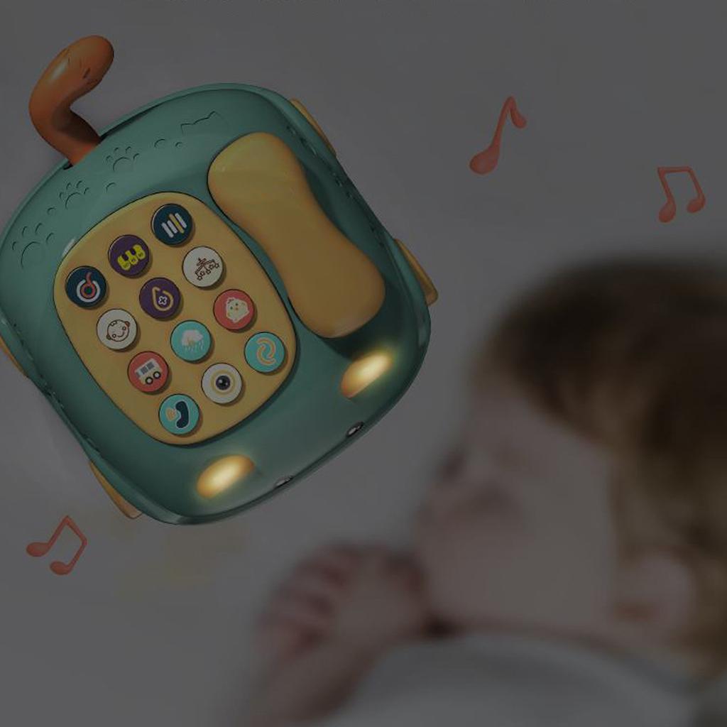 Baby Phone Toy Cartoon Sound Light Parent Child Interactive Educational Cute Cat Face Telephone Toy
