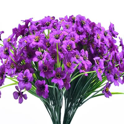 5 Forks 18 Heads Artificial Flowers UV Resistant No Fade Faux Plastic Fake Plants Diy Home Garden Wedding Decoration Outdoor