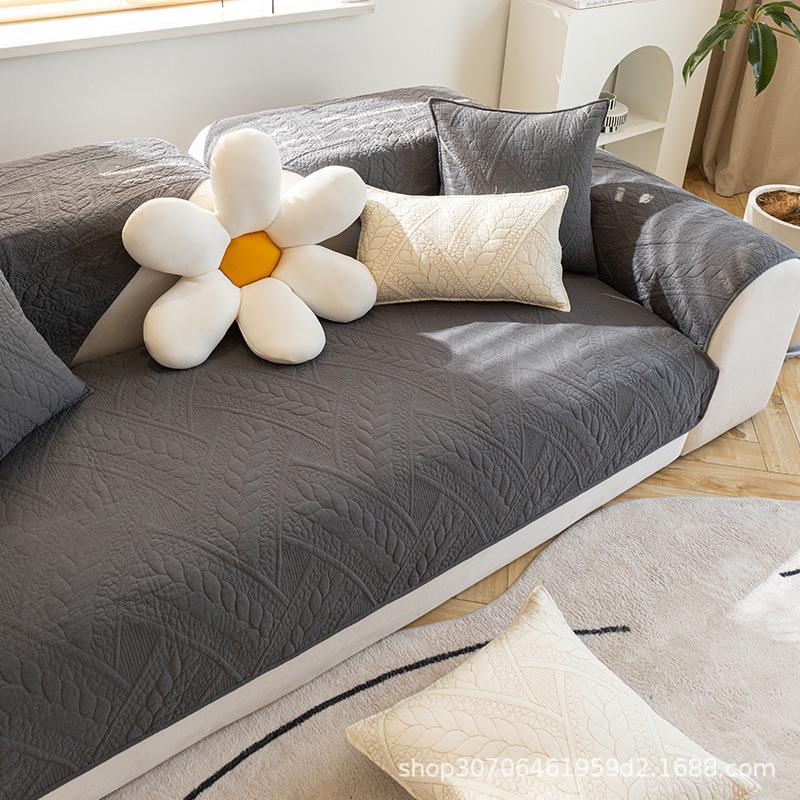 Summer Cotton Sofa Cushion Pastoral All-season Non-slip Cushion Simple Modern Leather Sofa Cover Seat Cushion Cover