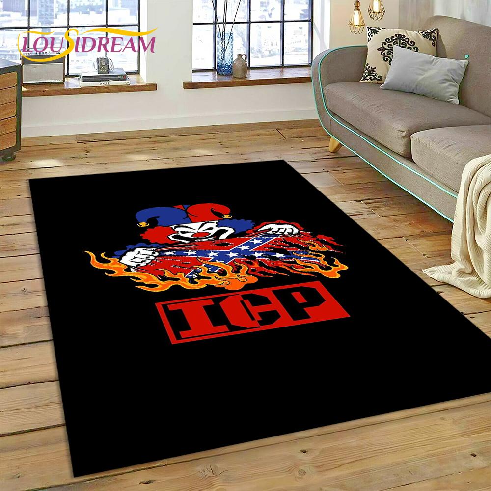 3D Rap Metal Insane Clown Posse Icp Juggalo Carpet Rug for Bedroom Living Room Home Sofa Decoration,Game Large Decor Floor Mat