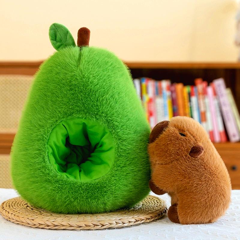 

Плюшевая игрушка 2-в-1 Малыш Авокадо Капибара Мягкая Креативная Трансформирующаяся в Фрукт 25/35см Яблоко Свинка Милая Кукла для Подарка на День Рождения Ребенка 26-35cm