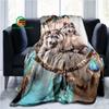 Dreamcatcher Wolf Flannel Throw Blanket Warm Blanket for Home, Picnic, Travel, Plane, Office and For Adult, Kid, Elderly 5 Sizes