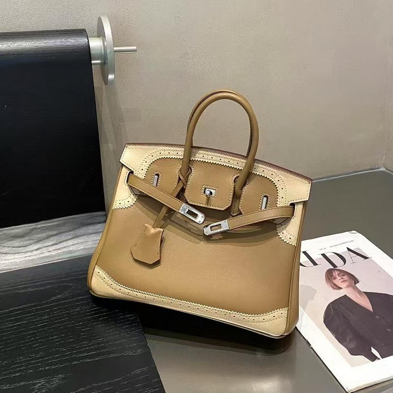 2026 New Leather Women's Bag First Layer Cowhide Swift Lace Platinum Bag Portable Shoulder Women's Bag Cross-border Wholesale