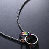 Rainbow Titanium Stainless Steel Unisex Necklace – Seven-Color Pendant Jewelry for Couples