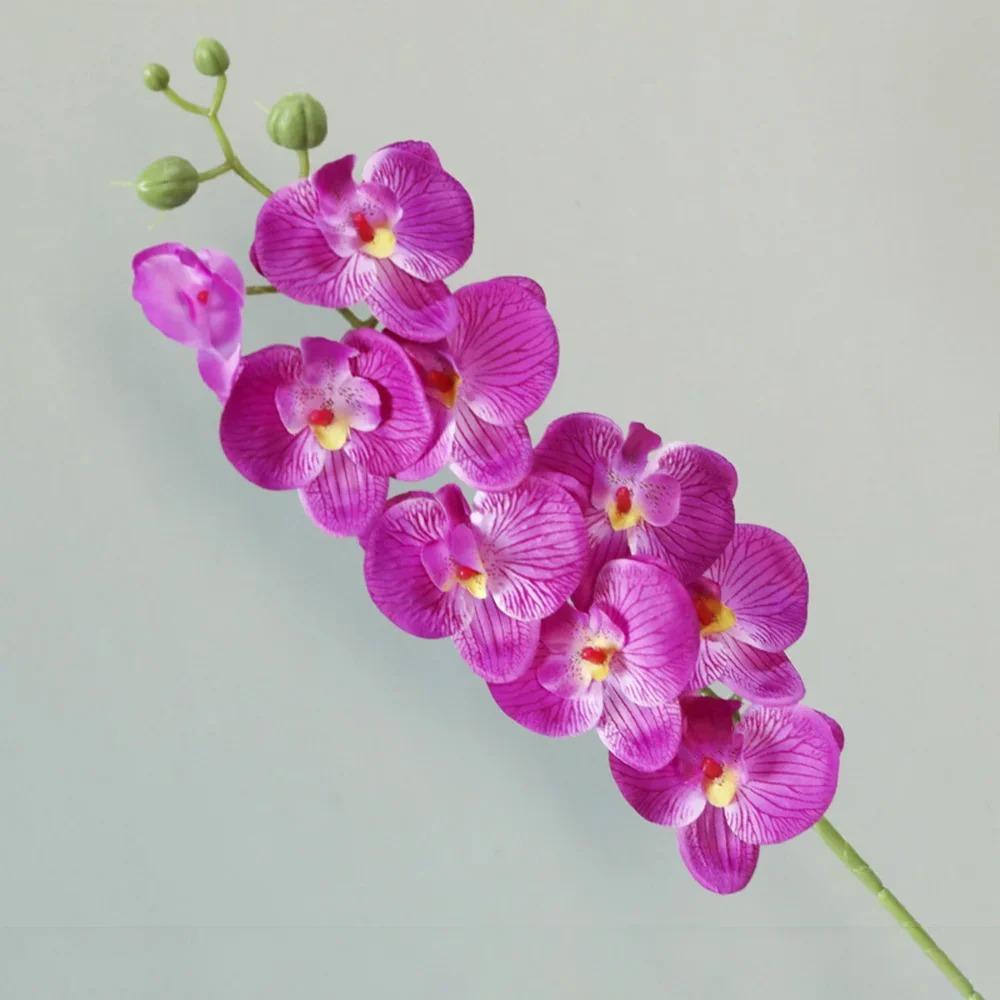 69cm Künstliche Phalaenopsis-Blütenzweige Echte Haptik Falsche Orchideenstiele für Blumengesteck Hochzeitsparty Heimdekoration