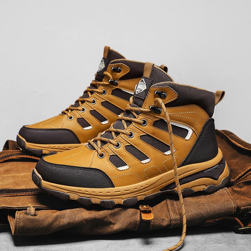 

Men s Non Slip Spring Hiking Boots Plus Size 46 Waterproof Fashion New Style Work Safety Shoes Casual Travel Sports Shoes 40 чорний