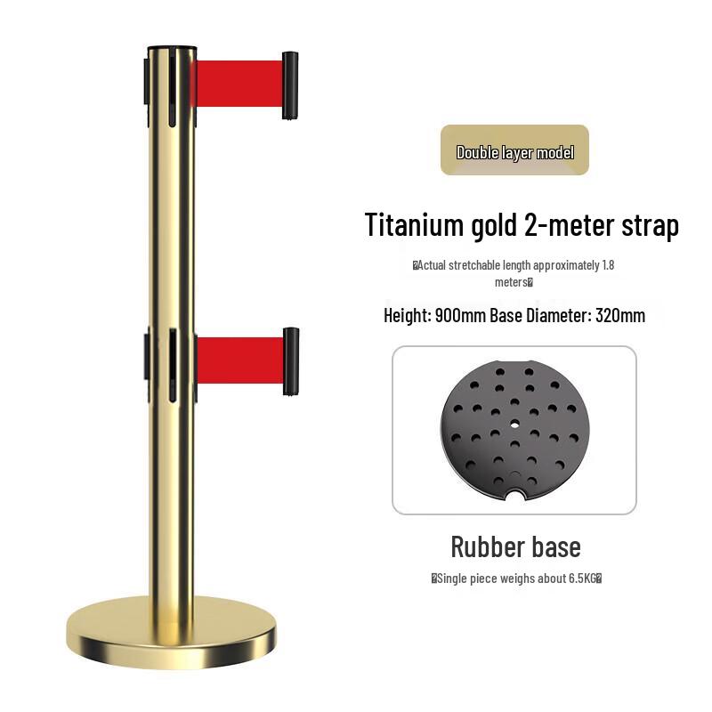 Double-Layer Ret Retractable Queue Barrier Stanchion