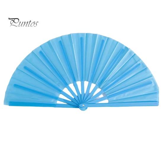 

Складной веер для женщин, складной китайский веер для тайцзи, винтажный веер для хлопков для фестиваля, танцев, косплея, свадебной вечеринки небесно-голубой