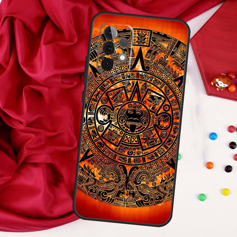 Mayan Calendar Wood Pattern For Samsung Galaxy A55 A53 A33 A13 A35 A15 A36 A56 A26 A16 A22 A32 A52 A54 A34 A06 A05 Case