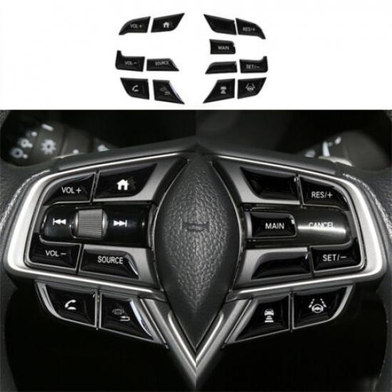 Glossy Black Car Steering Wheel Button Frame Trim Covers For Honda Accord 18-21