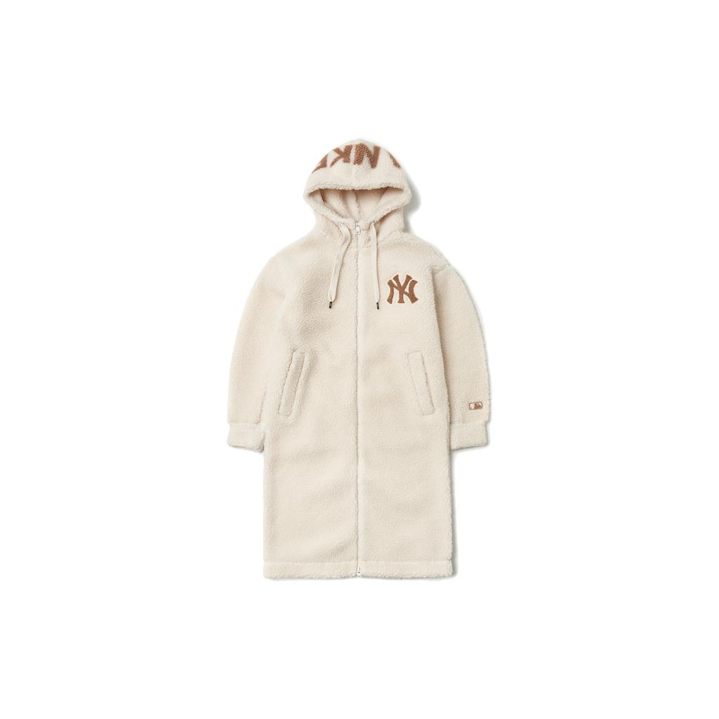 New MLB DUMBLE FLEECE New York Yankees Velvet Jackets Unisex Cream 3AJPF2816-50CRS