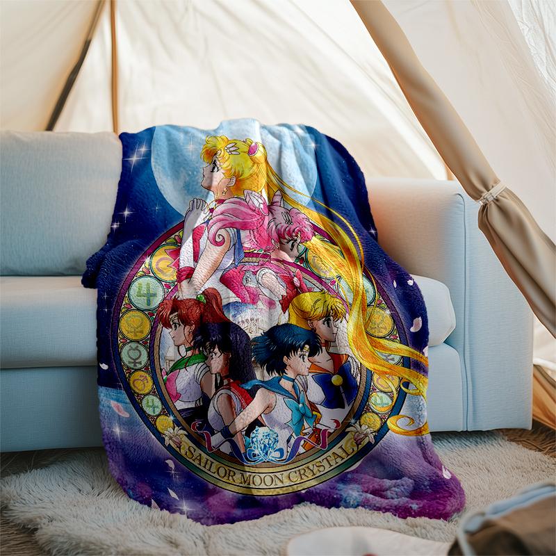 Moonlight Princesses Print Flannel Blanket, Soft Warm Lightweight Throw Blanket for living Room,Sofa Bed Camping office
