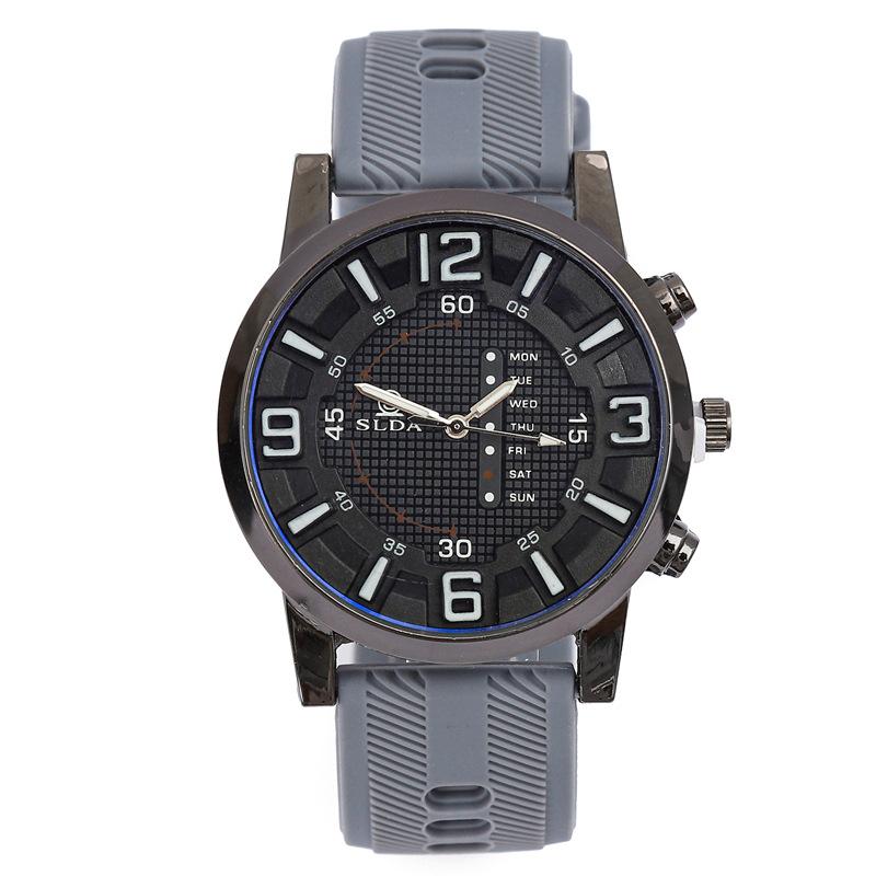 Silicone Band Men's Watch Casual Trendy Student Quartz Wristwatch Fashion Personality