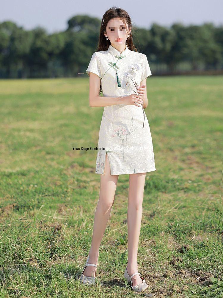 2024 Chinese National Style Qipao Spa Technician Uniform for Foot Massage