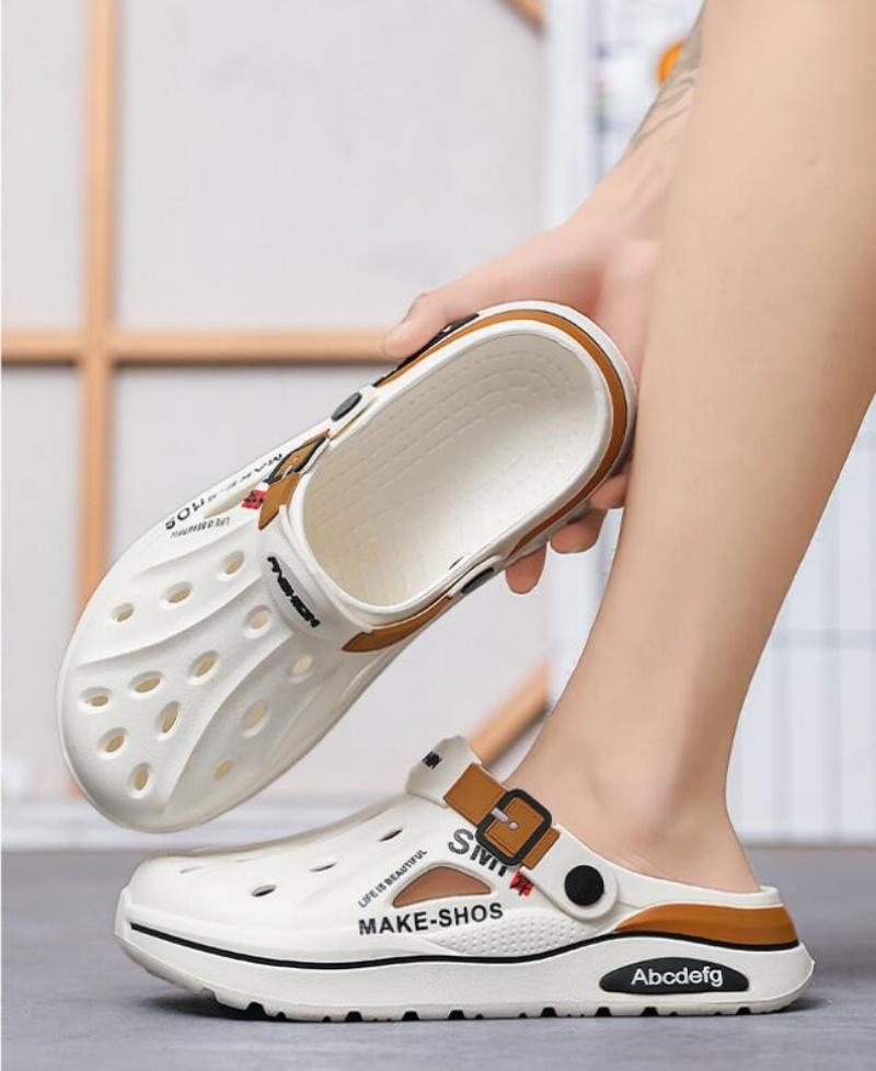 Summer Men Clogs Slippers Fashion EVA Insole Men Slippers with Arch Support Waterproof Garden Shoes For Men Beach Shoes