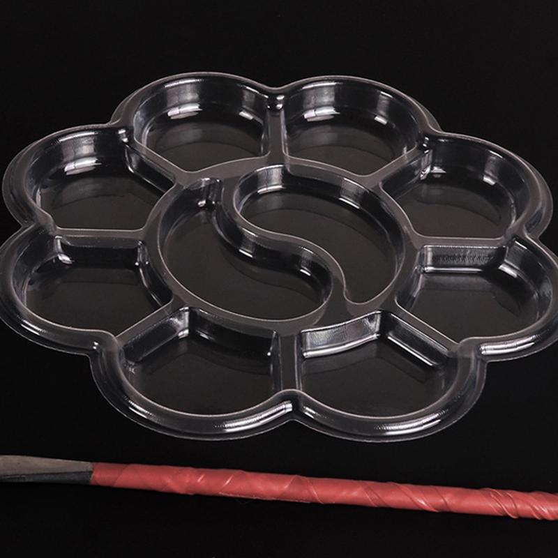 10 Pcs Disposable Gouache Oil Painting Palette Plum Blossom Shape Painting Art Palette Washable Watercolor Paint Palette
