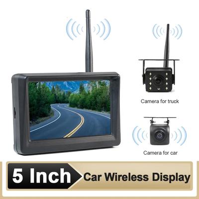 Truck Car Mounted IPS Wireless 5-inch Display Rear View Reverse Camera Kit with Two HD Night Vision Fisheye Camera