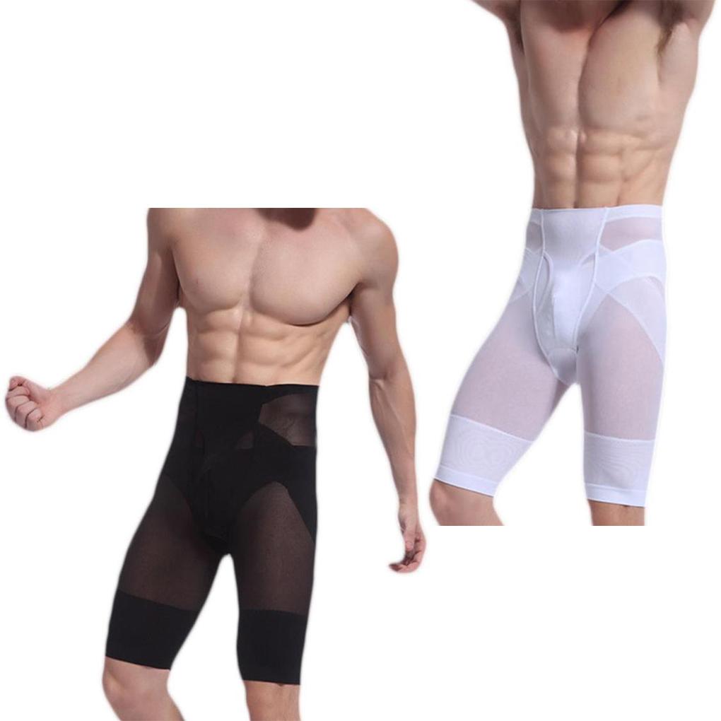 Men High Waist Hips Legs Men High Waist Hips Shaped Slim Shorts Body Shaping Tighten Abdomen Pants