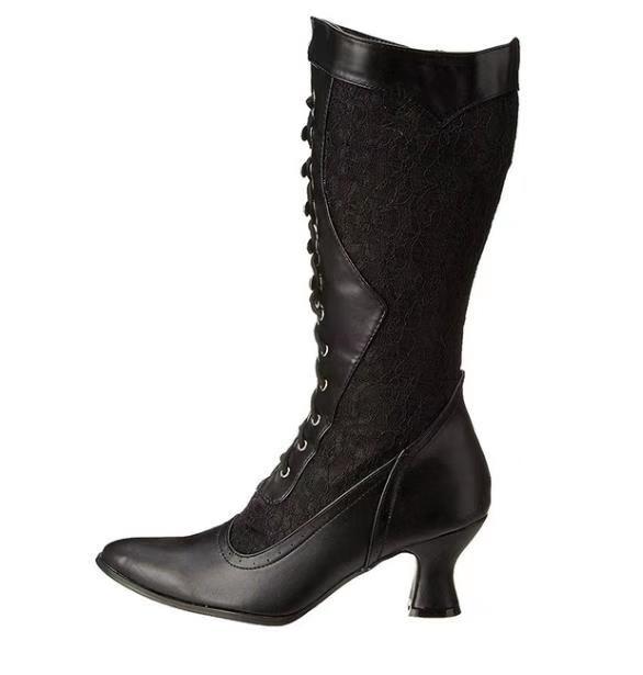Women`s Victorian Ankle Boots Leather Lace