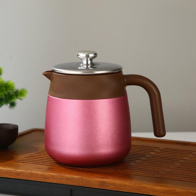 Large-Capacity Titanium-Plated Thermos Flask with Tea Brewing and Separation for Health Preservation