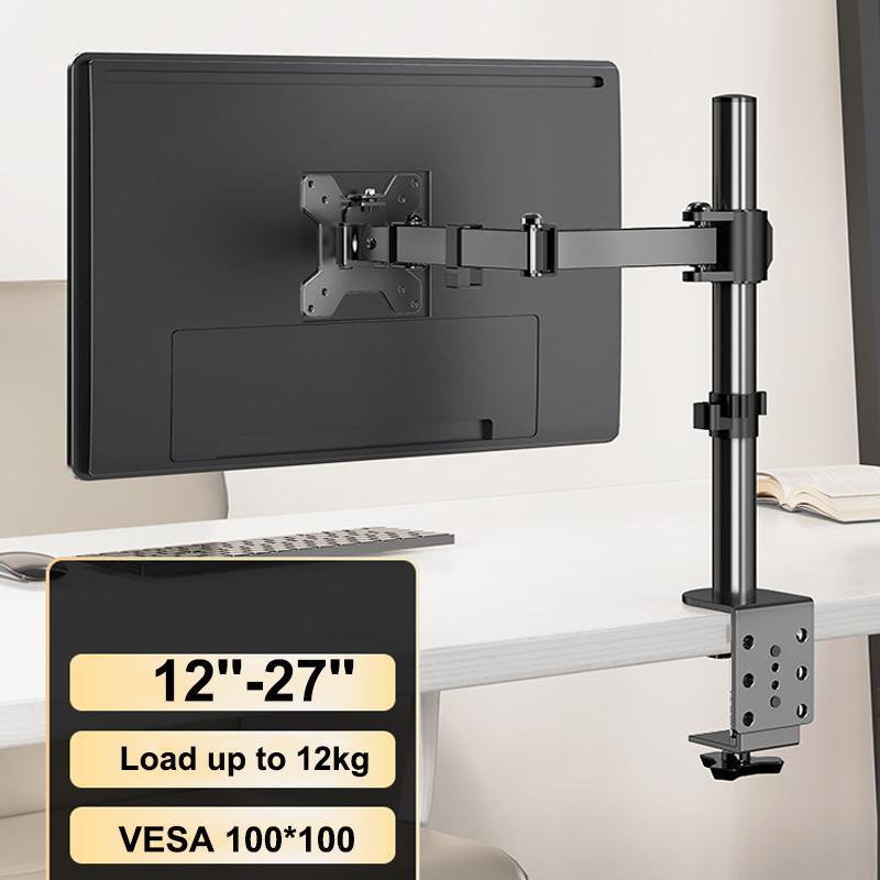 BEISHI Single LED LCD Monitor Arm Desk Mount Stand Heavy Duty Fully Adjustable Computer Mount for Screen Up To 27 Inch