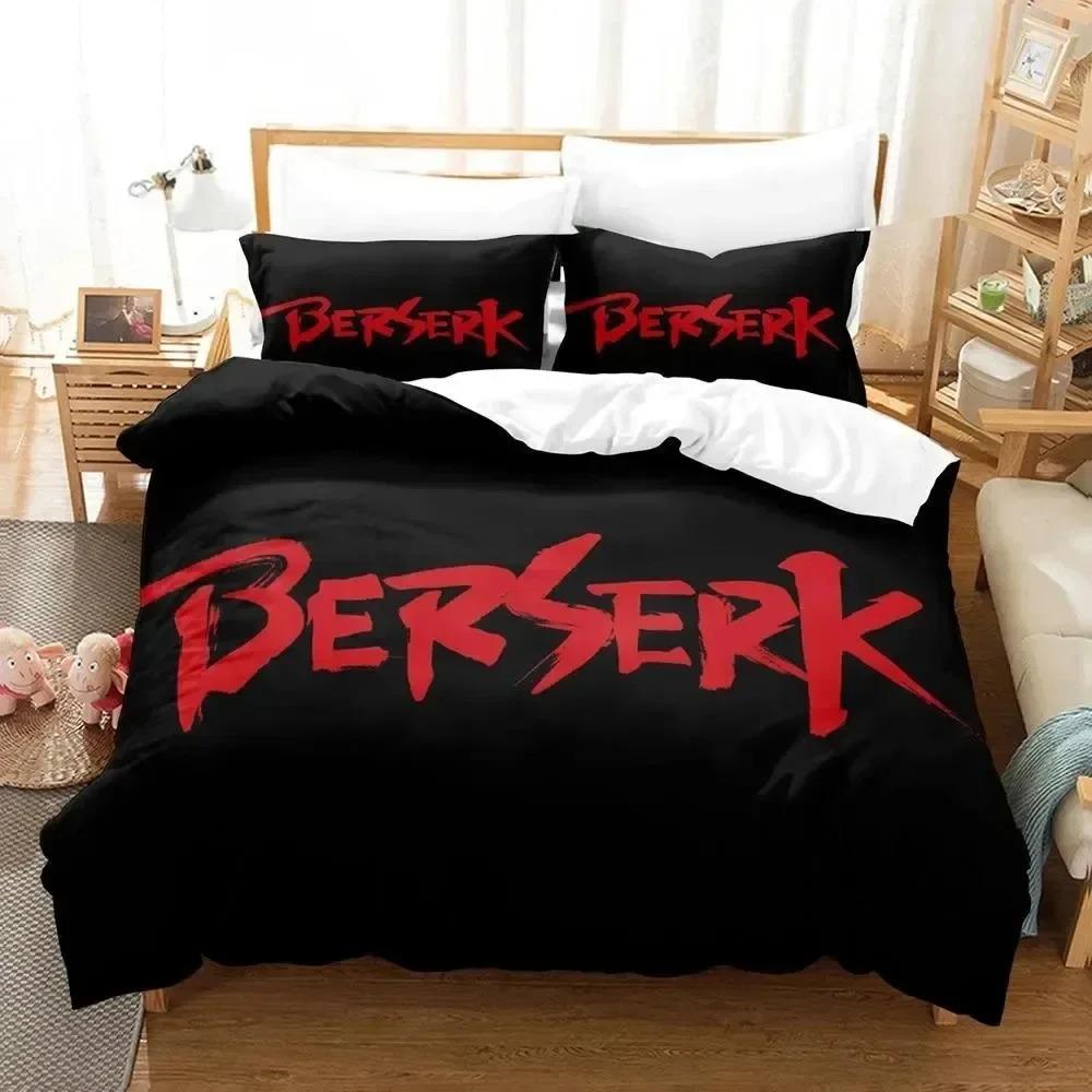3D Print Anime Berserk Logo Bedding Set 3D Printed Suitable For Bedroom Duvet Cover Set With Pillowcases Kids Home Textile
