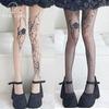Hot-selling Spider Web Print Stockings Tattoo Thin Black Silk Pantyhose Halloween Cos Leggings