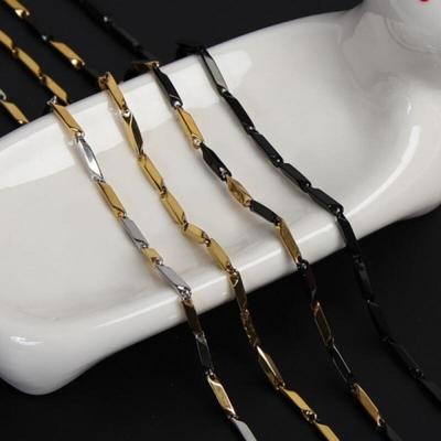 Surgical Steel Bamboo Black Chain Necklace
