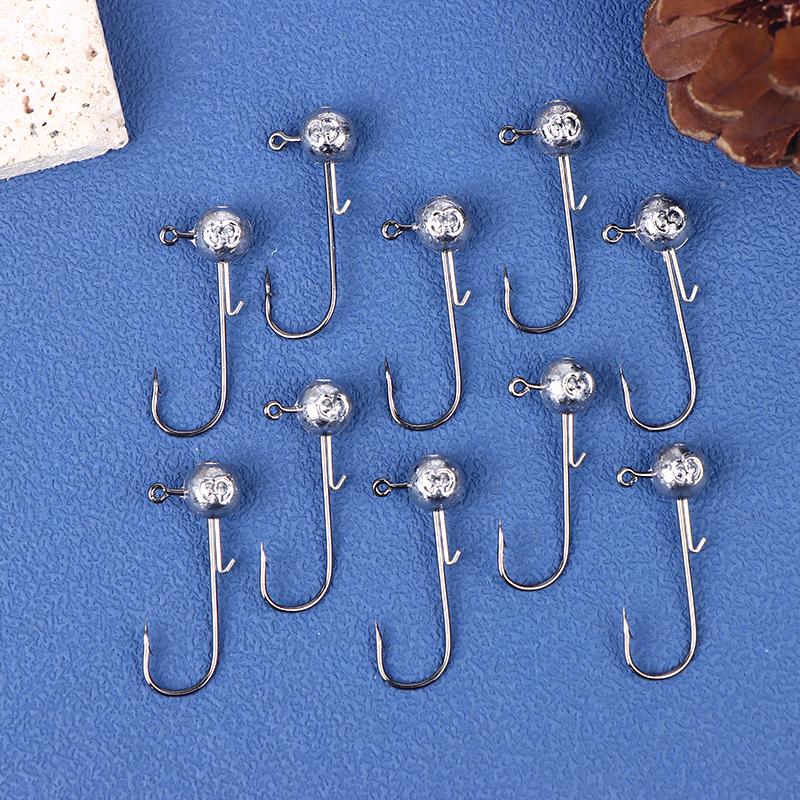 Rosewood Jig Heads Fishing Hook Long Shank Wide Gap 5G 7G 10G 14G Unpainted Ball Sharp Jighead For Trout Bass Fishing Tackle