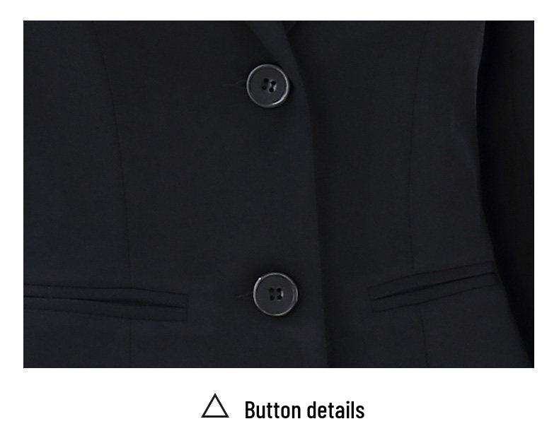 Formelles Schwarzes Anzugset für Damen für Frühling und Herbst - Professionelle Arbeitskleidung mit Jacke für Hotelrezeptionisten
