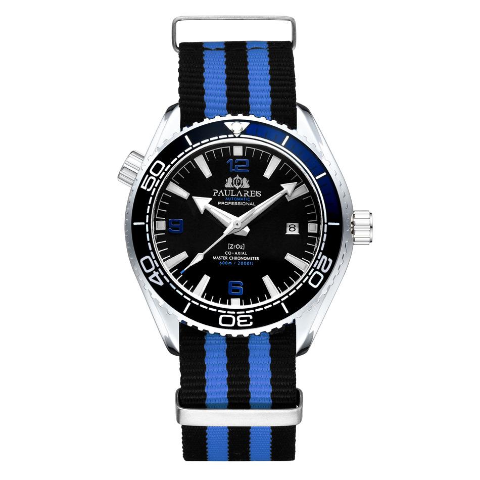Paulareis Fully Automatic Mechanical Luminous Classic Canvas Strap Men's Watch