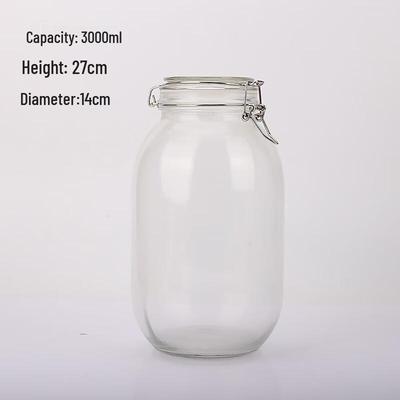 Bocal de rangement rond en verre Zhishi avec couvercle à clip