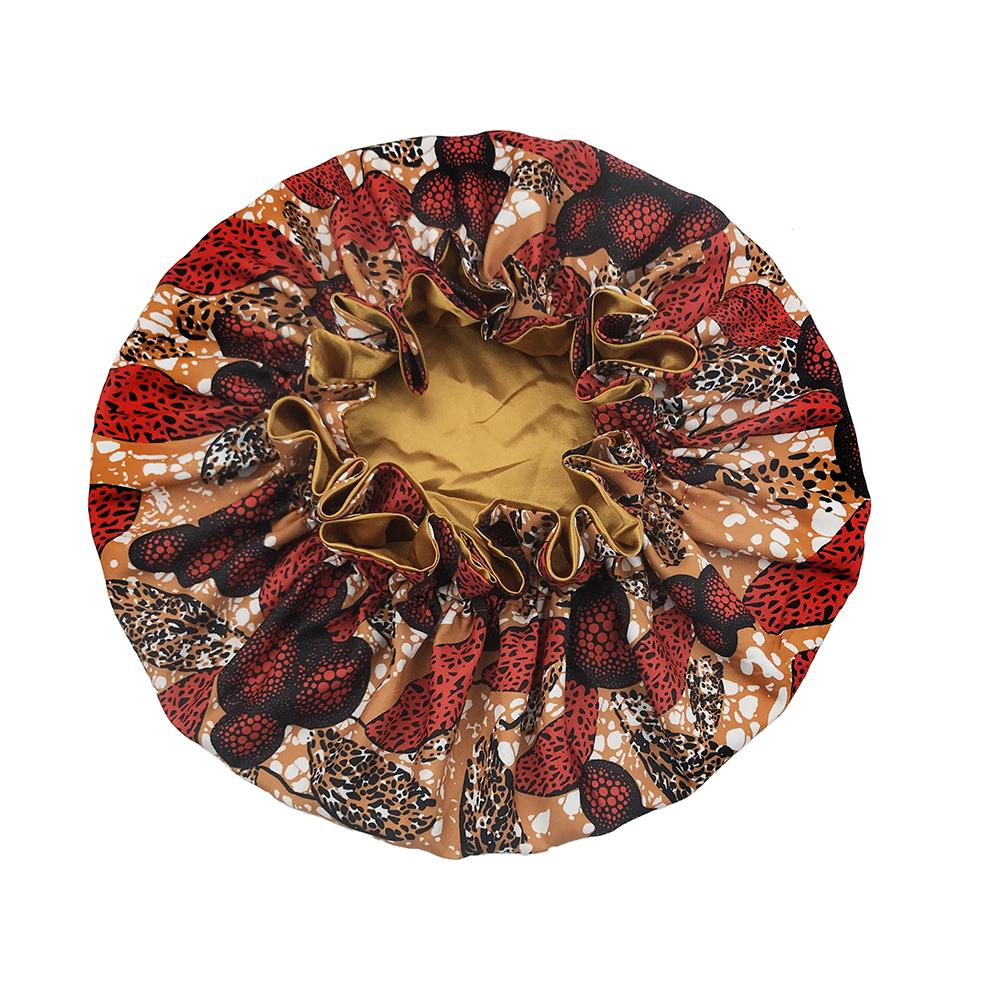 Double Layer Silky Satin Bonnet Women Sleeping Cap Large Reversible Satin Linned Night Sleep Headwrap Hat Hair Wrap Accessories