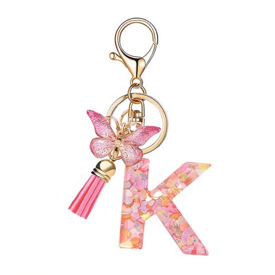 Heart Keyring Keychain Pendant Epoxy Resin Pink 10.7 Cm/4.21 In 1 Pc