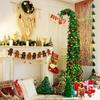 150cm Adjustable Artificial Christmas Tree with Round Sequins and Curved Top Slim Design for Indoor Seasonal Decoration