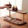 Hot Wooden Storage Shelf 2-Tiers Desktop Organizer Shelves Desk Display Rack Desktop Dressing Table Cosmetics Storage Rack YUZI