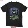 Funny Cat Humor Nine Lives No Regrets T Shirt Vintage Washed Slightly Comfortable Soft Top For Everyday Wear Streetwear Unisex