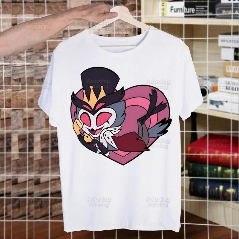 Helluva Boss Printed T Shirt Unisex Retro Washed Tops Tees Harajuku Tshirt Streetwear Hip Hop Unisex T-shirts