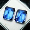 16 Carat CERTIFIED Loose Gemstone Natural Blue Tanzanite Emerald Cut Pair multiQ 00J