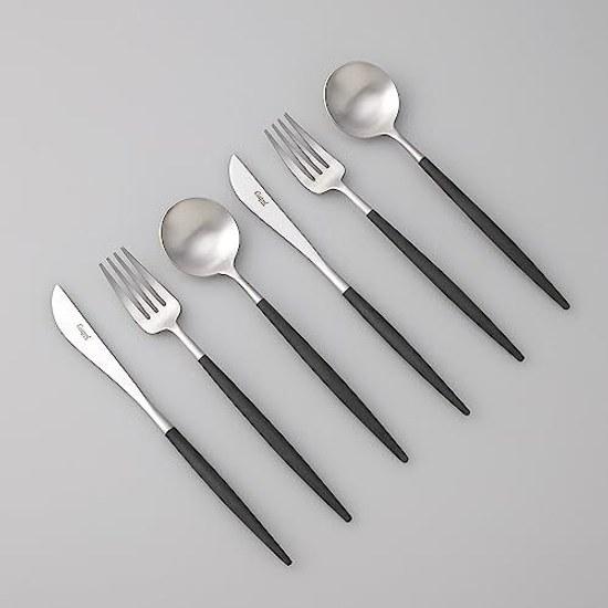 Cutipol GOA Black Silver Dinner Set 6pcs