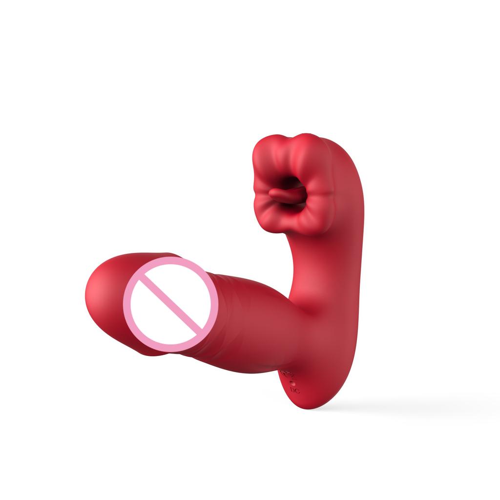 Thrusting Dildo Tongue Vibrator App Control Wearable Clit Vagina G Spot Massager Nipple Anal Female Masturbate Sex Toy for Women