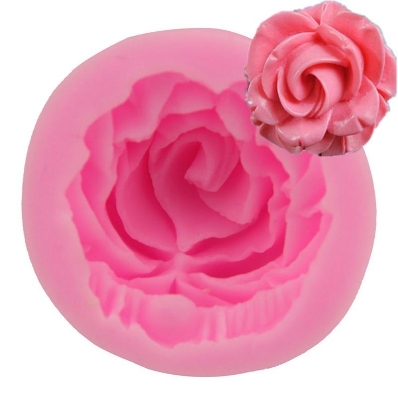1pc Bloom Rose Silicone Cake Mold 3d Flower Fondant Mold Cupcake Jelly Candy Chocolate Decoration Baking Tool Moulds A