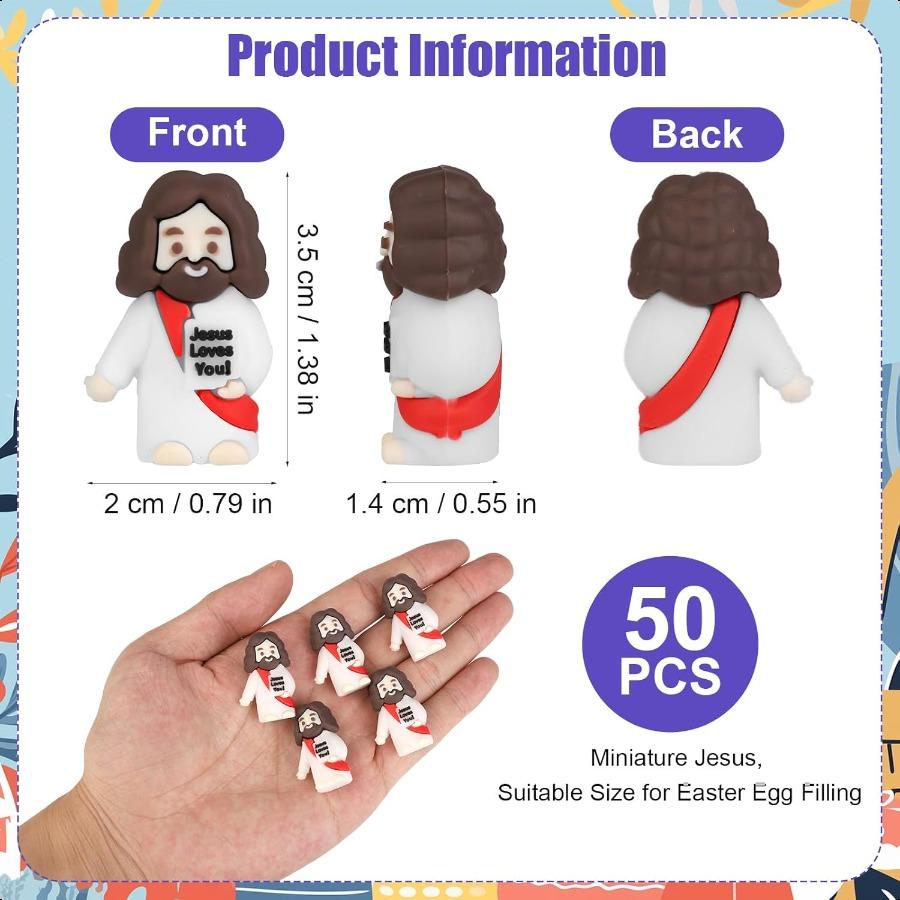 50pcs Mini Jesus Statue Little Jesus Figures Miniature Jesus Figurines Bulk Jesus Statue Small Jesus Doll Tiny Jesus for Hiding