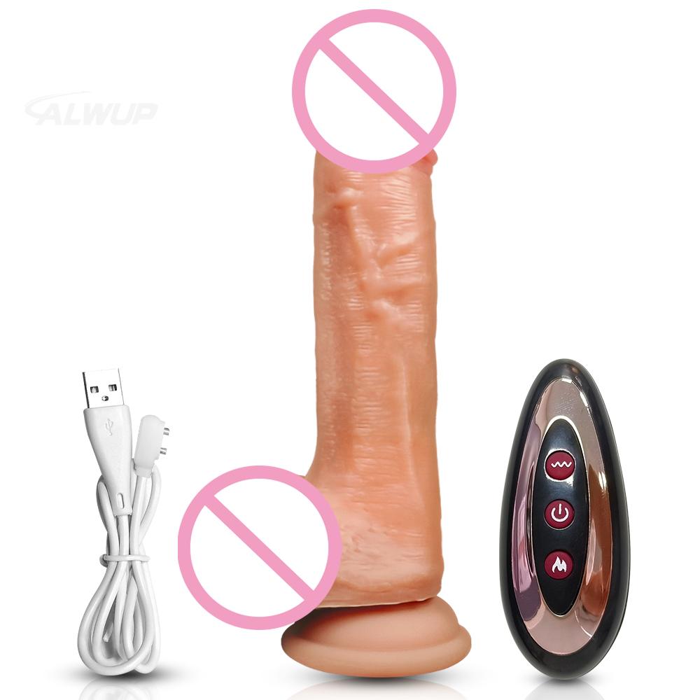 Realistic Dildo Telescopic Vibrator Big Penis Female Stimulator Anal Plug for Women with Heating Thrusting Adult Sex Toys