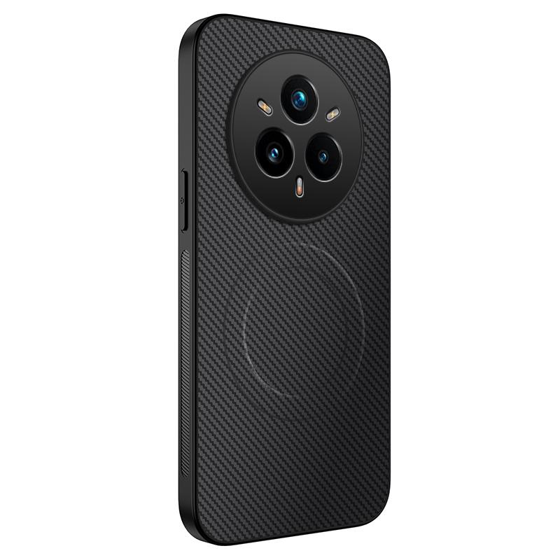 Magnetisme Etui For Realme 14 Pro Plus Etui Karbonfiber Lær Matt Tekstur Magsafe Bakdeksel For Realme 14 Pro+ Skall Funda