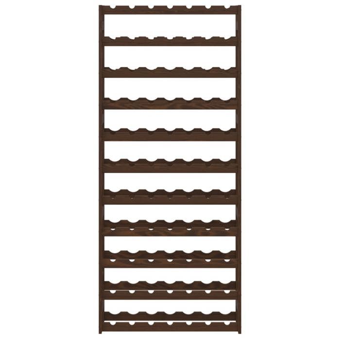 VidaXL Bottle Rack for 77 Bottles Brown Solid Pine Wood 373394