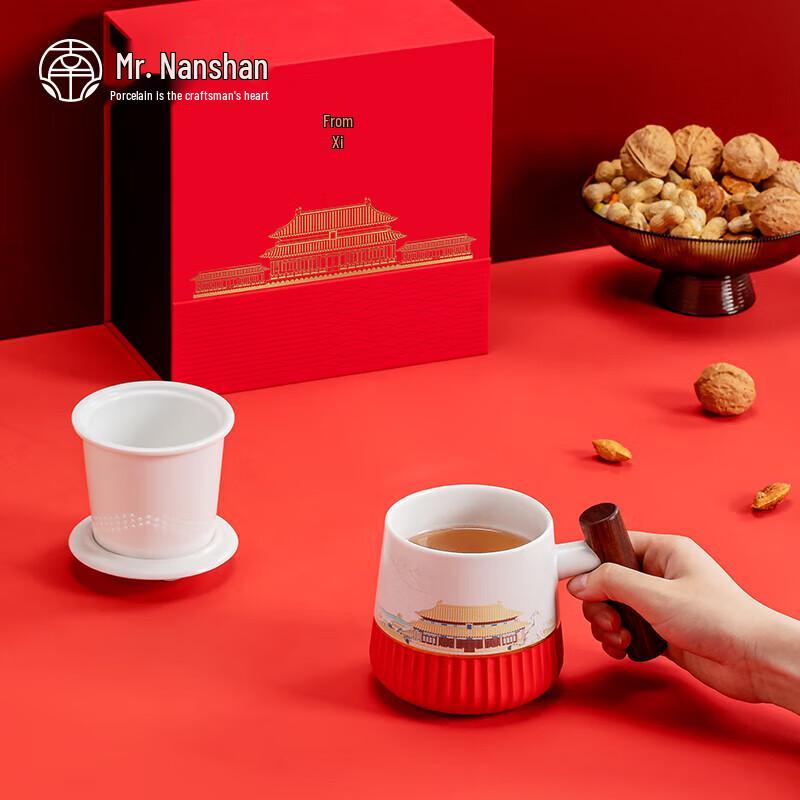 Nanshan Creative Ceramic Tea Cup with Tea-Water Separation